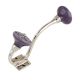 Purple Wheel Flower Ceramic Silver Iron Hook